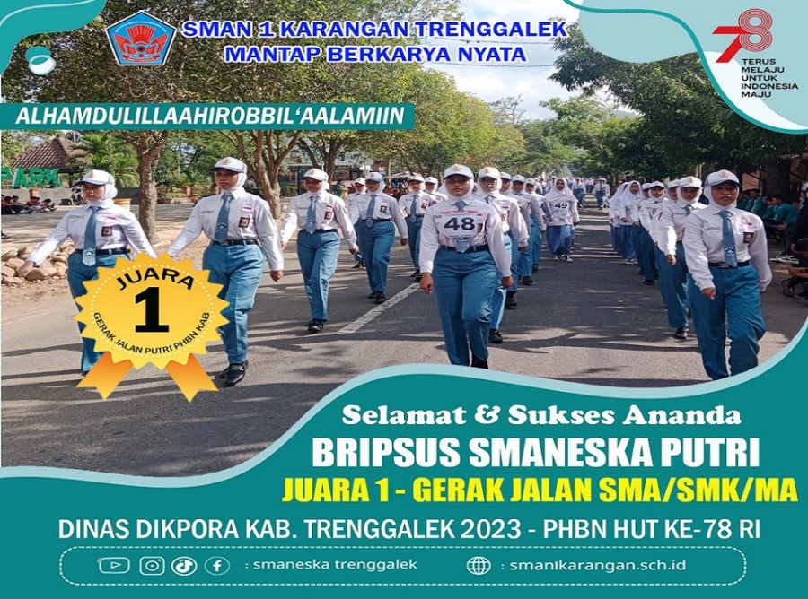 PELETON GERAK JALAN PUTRA SMANESKA RAIH JUARA 3 SMA/SMK