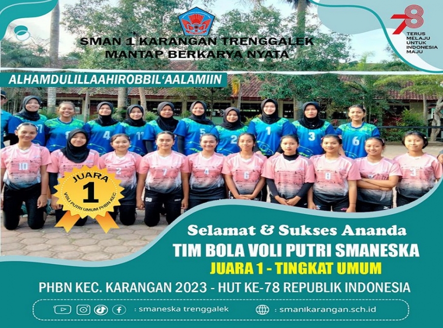 TIM VOLY PUTRI SMANESKA RAIH JUARA 1 TINGKAT KECAMATAN