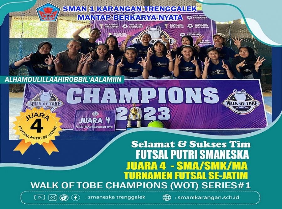 TIM FUTSAL PUTRI SMAN 1 KARANGAN RAIH JUARA 4 EVENT (WOT)