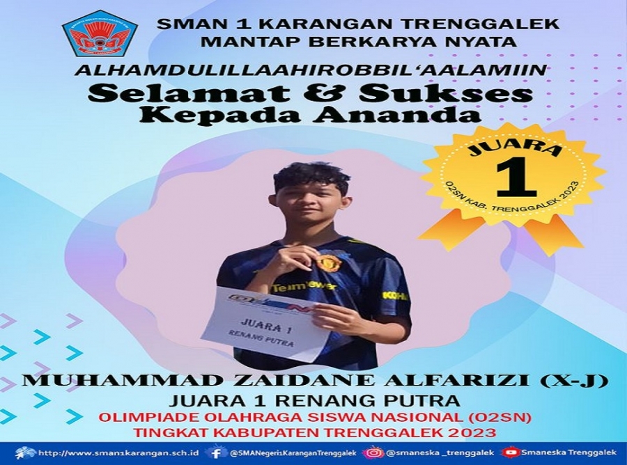 MUHAMMAD Z. (X-J) RAIH JUARA 1 RENANG PUTRA O2SNK 2023