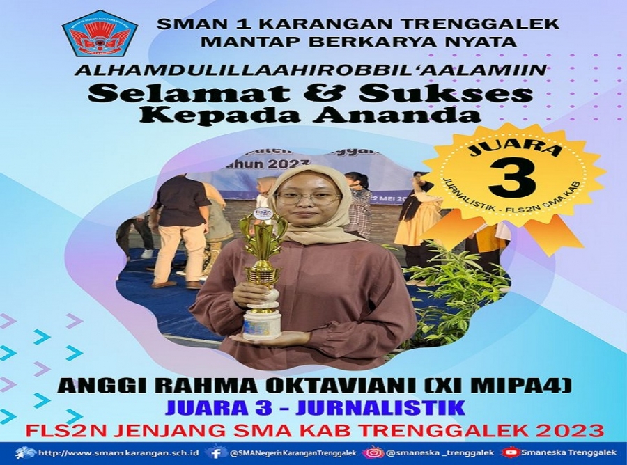 ANGGI RAHMA O. SMANESKA RAIH JUARA 3 JURNALISTIK FLS2N