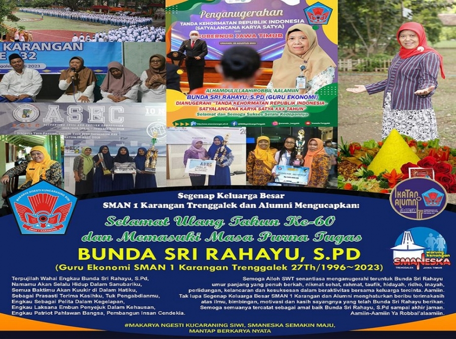 SELAMAT PURNA TUGAS BUNDA SRI RAHAYU, S.PD GURU SMANESKA