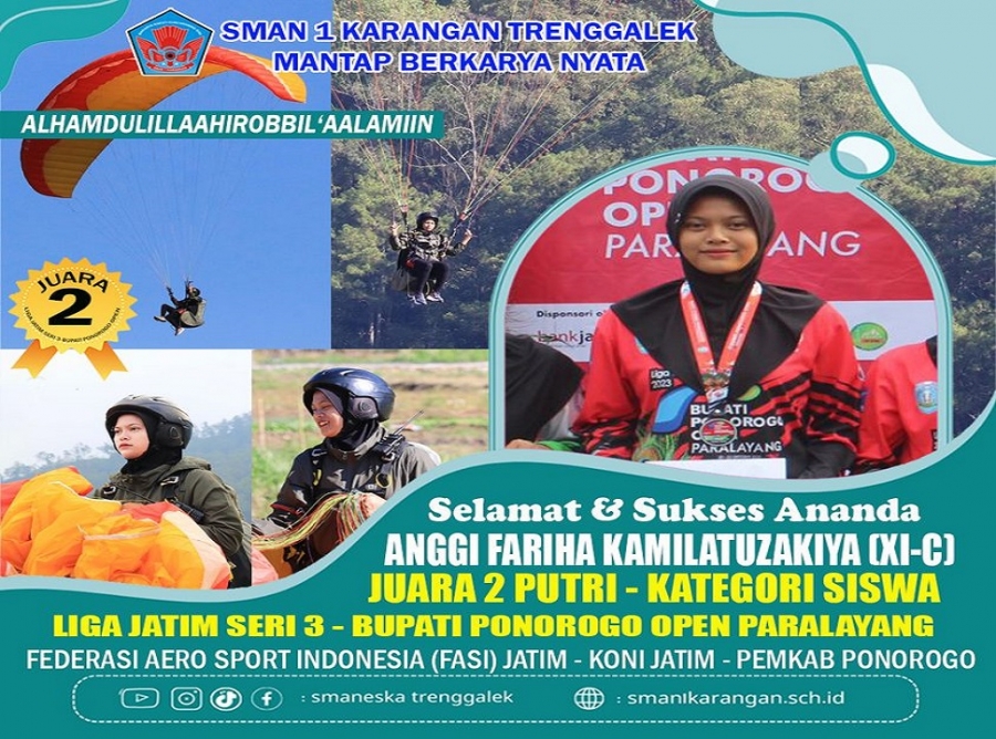 ANGGI F. (XI-C) SMANESKA RAIH JUARA 2 LOMBA PARALAYANG JATIM