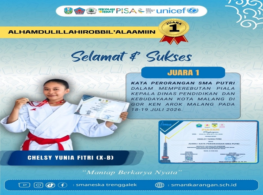 CHELSY YUNIA (X-B) SMAN 1 KARANGAN RAIH JUARA 1 KATA PERORANGAN