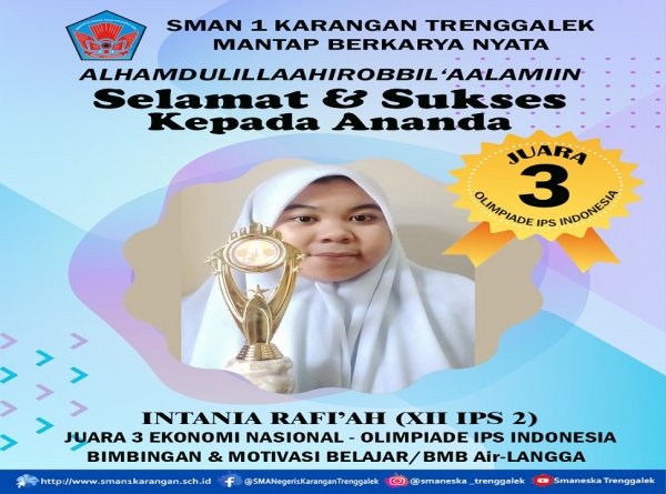 INTANIA RAFI&rsquo;AH SMANESKSA RAIH JUARA 3 EKONOMI NASIONAL