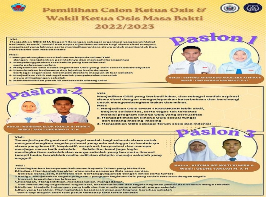 SAATNYA MEMILIH KETUA OSIS DAN WAKIL KETUA OSIS SMANESKA