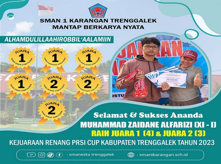 ZAIDANE (XI-I) BORONG 7 MEDALI KEJUARAAN RENANG 2023