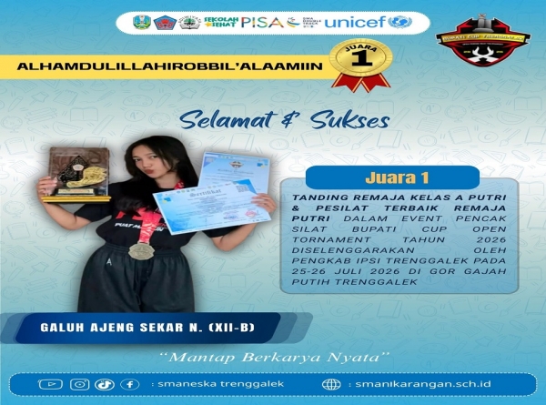 GALUH AJENG (XII B) SMANESKA SABET JUARA 1 PENCAK SILAT