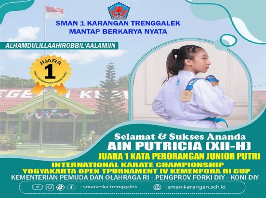 AIN PUTRICIA XII-H RAIH JUARA 1 KATA PERORANGAN JUNIOR PUTRI