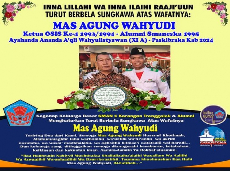 TURUT BERDUKA ATAS WAFATNYA MAS AGUNG W. ALUMNI TAHUN 1995