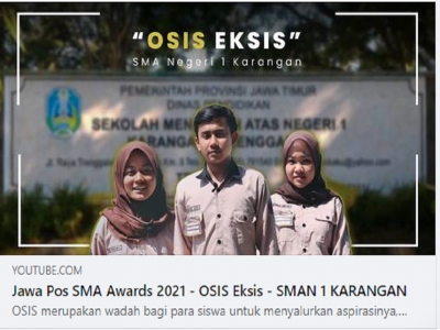 Jawa Pos SMA Awards 2021 - OSIS Eksis - SMAN 1 KARANGAN