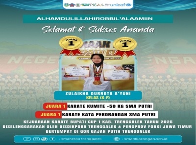 SISWI SMANESKA RAIH 2 EMAS DI EVENT KARATE BUPATI CUP 2025