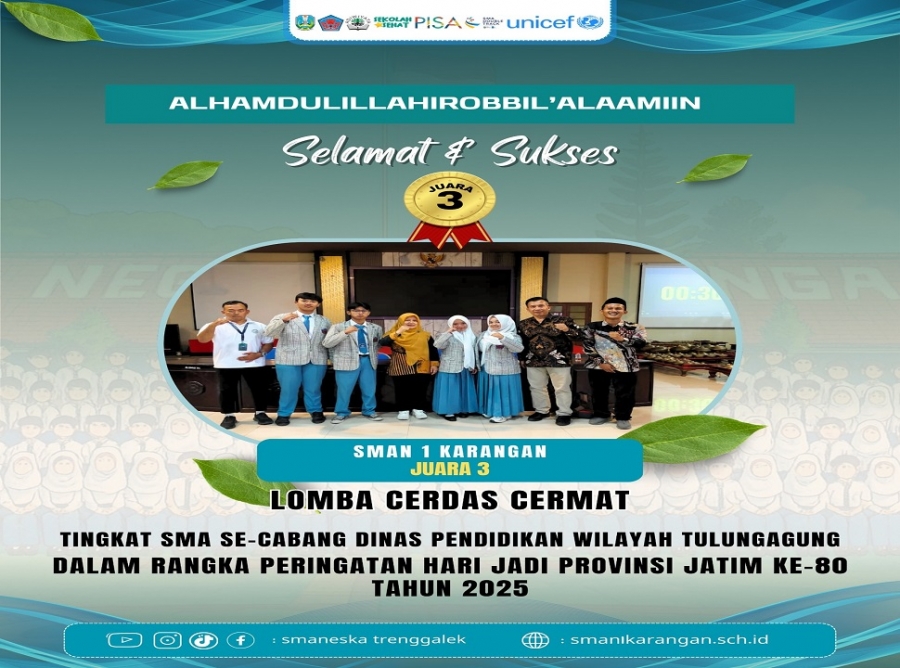SMAN 1 KARANGAN RAIH JUARA 3 LOMBA CERDAS CERMAT 2025
