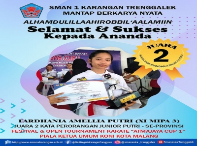 FARDHANIA A. P. RAIH JUARA 2 KATA PERORANGAN JUNIOR PUTRI