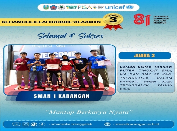 SMAN 1 KARANGAN RAIH JUARA 3 SEPAK TAKRAW PUTRA &amp; PUTRI