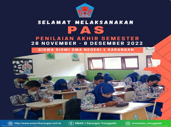 SELAMAT MELAKSANAKAN PENILAIAN AKHIR SEMESTER