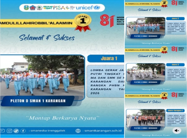 4 PELETON BARIS PUTRI SMANESKA SAPU BERSIH JUARA GERAK JALAN