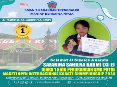SAFARINA S.R. XI-E SMANESKA RAIH JUARA 1 KATA PERORANGAN SMA