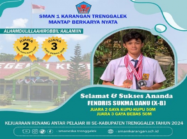 FENDRIS (X-B) SMANESKA RAIH 2 MEDALI LOMBA RENANG PHBN 2024