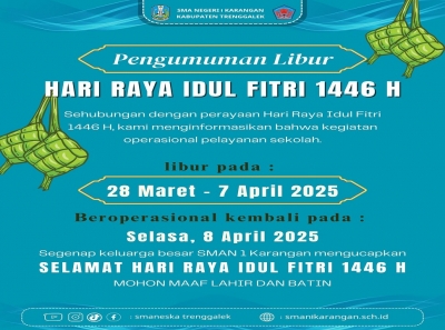 LIBUR PELAYANAN SMANESKA HARI RAYA IDUL FITRI 1446 HIJRIAH