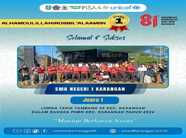 SMAN 1 KARANGAN RAIH JUARA 1 TARIK TAMBANG PHBN TAHUN 2026
