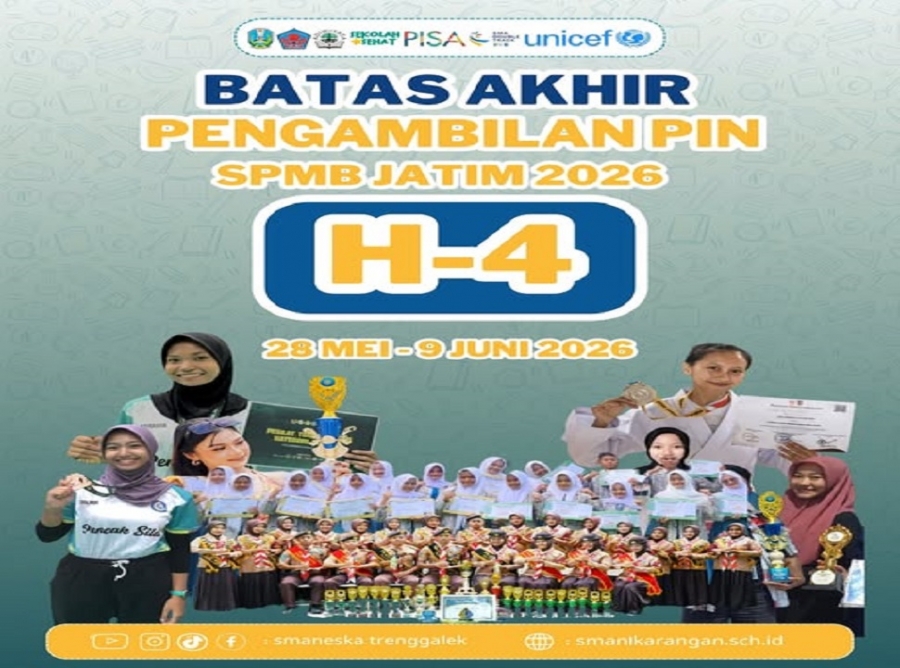 H-4 PENUTUPAN PENGAMBILAN PIN SPMB JATIM 2026 SMANESKA