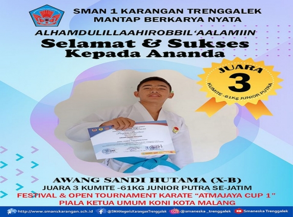 AWANG SANDI H. RAIH JUARA 3 KUMITE -61KG JUNIOR PUTRA