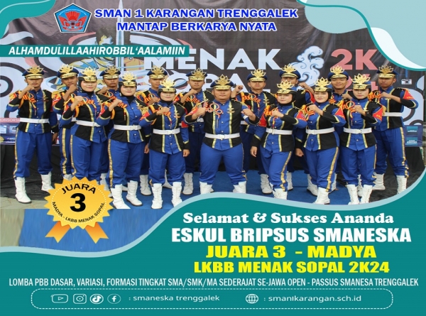 BRIPSUS SMANESKA RAIH JUARA 3 MADYA LKBB MENAK SOPAL 2K24