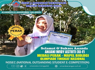 ANJANI WIDY A. (XI-F) RAIH MEDALI PERAK OLIMPIADE NASIONAL