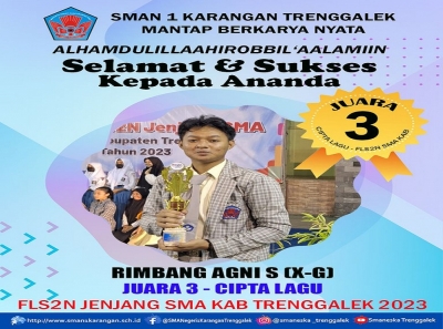 RIMBANG AGNI S (X-G) SMANESKA RAIH JUARA 3 CIPTA LAGU FLS2N 2023