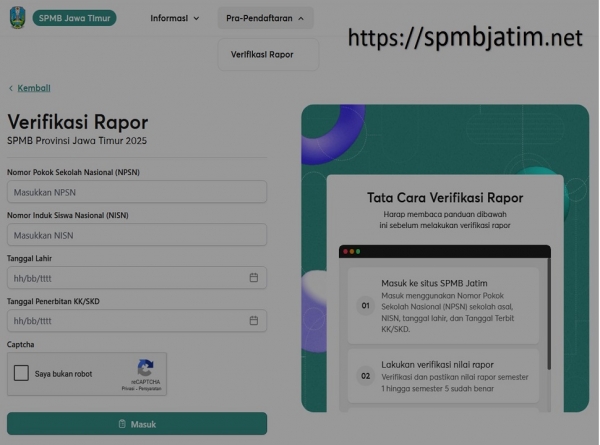WAJIB TAHU! VERIFIKASI NILAI RAPOR SPMB DIBUKA 24&ndash;28 MEI