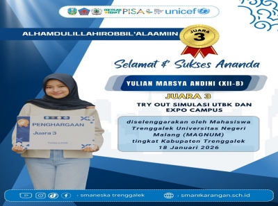 YULIAN MARSYA ANDINI RAIH JUARA 3 TRY OUT SIMULASI UTBK TAHUN 2026