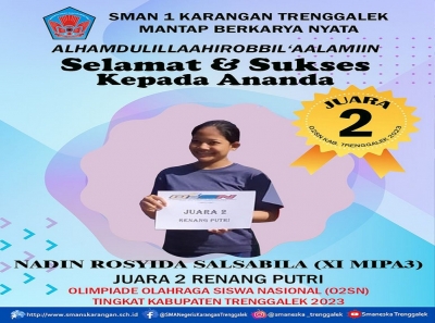 NADIN R. (XI MIPA3) RAIH "JUARA 2 RENANG PUTRI O2SNK 2023